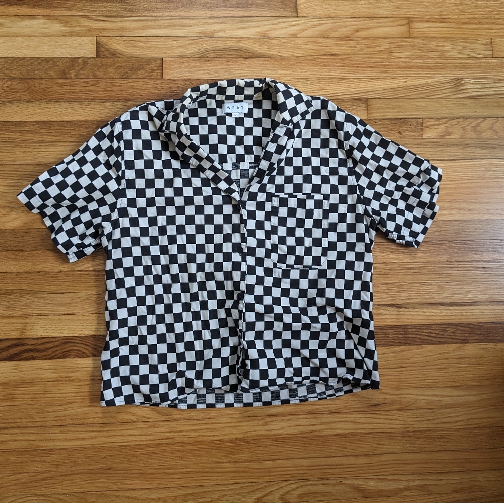 Wray NYC Black And White Checkered Button Down Shirt